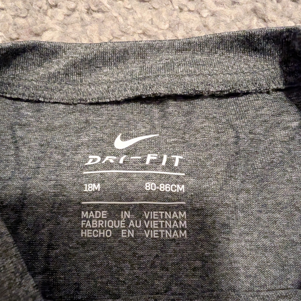 3 For $12 Nike Kids Multicolor Logo Gray Tee - Picture 2 of 3